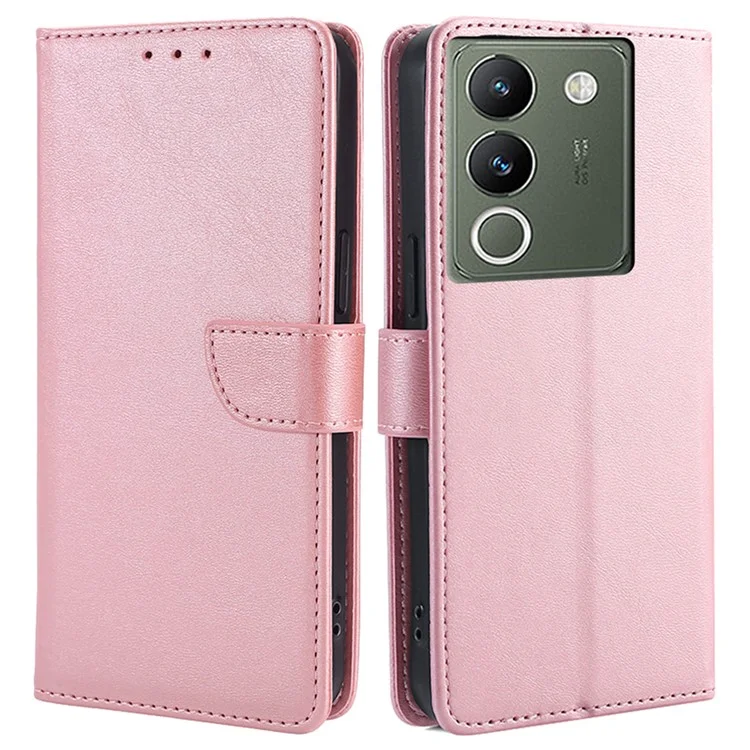 Per vivo V29e (Global) 5G Case Custodia Portafoglio in Pelle con Chiusura Magnetica - Oro Rosa