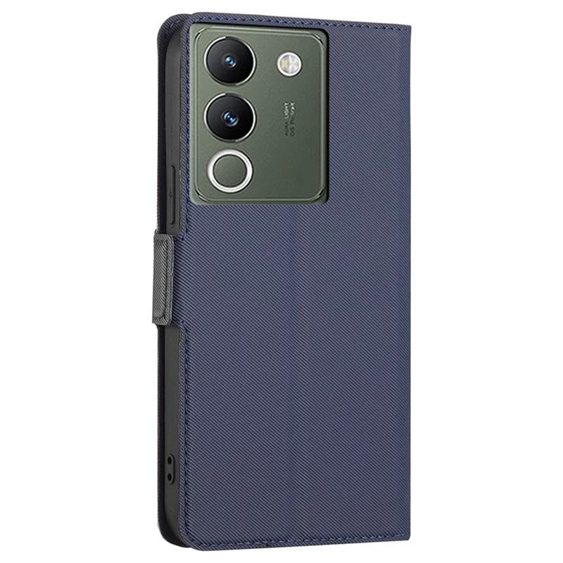 For vivo V29e (Global) 5G Leather Case Side Magnetic Clasp Card Holder Cover - Blue