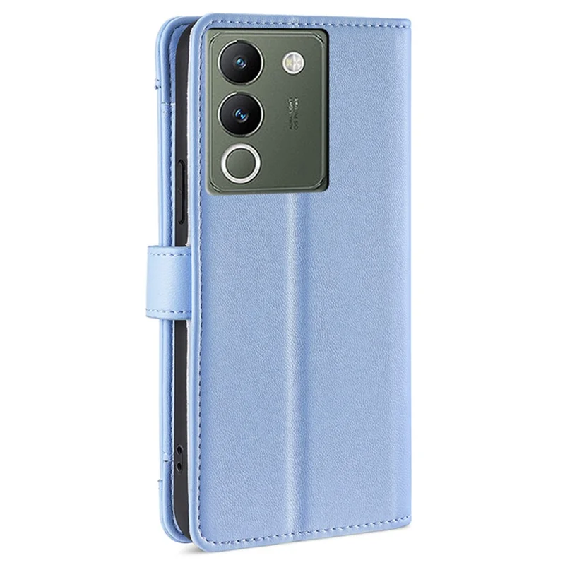 For vivo V29e (Global) 5G Case Wallet Leather Stand Phone Cover with 2 Straps - Blue