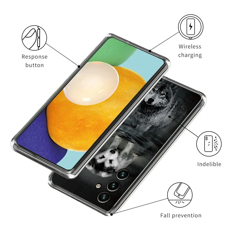 For Samsung Galaxy S23 FE Case Pattern Printing IMD Soft TPU Phone Cover - Dog and Wolf