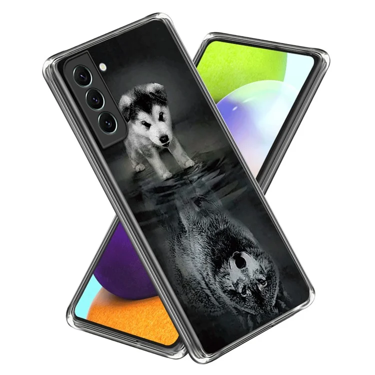 For Samsung Galaxy S24 Phone Case IMD Pattern Printing Phone TPU Cover - Dog and Wolf