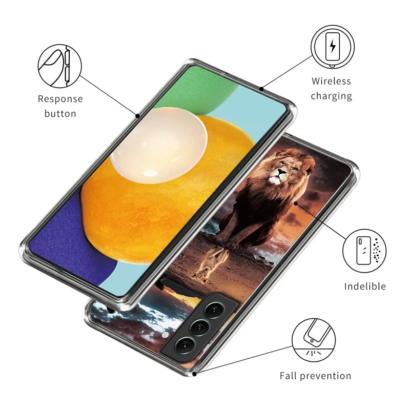 For Samsung Galaxy S24 Phone Case IMD Pattern Printing Phone TPU Cover - Lion