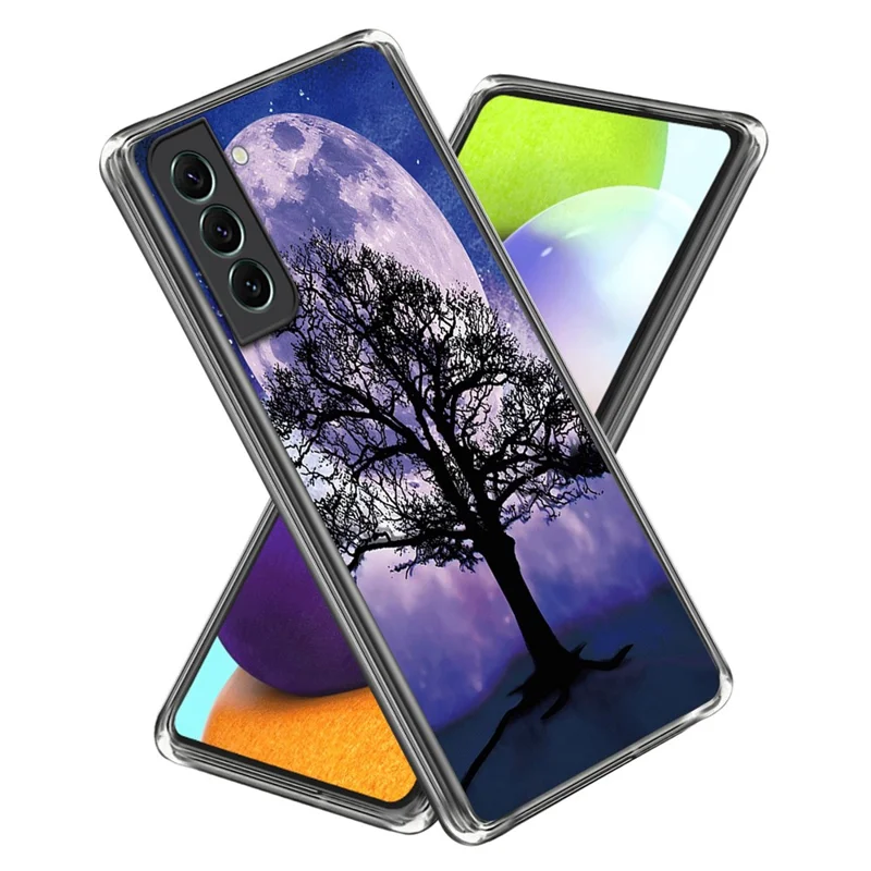 For Samsung Galaxy S24+ TPU Case Pattern Printing IMD Anti-scratch Cover - Tree and Moon