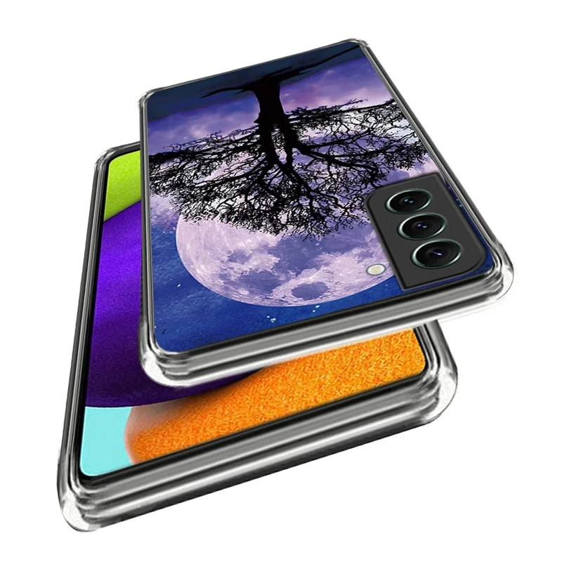 For Samsung Galaxy S24+ TPU Case Pattern Printing IMD Anti-scratch Cover - Tree and Moon