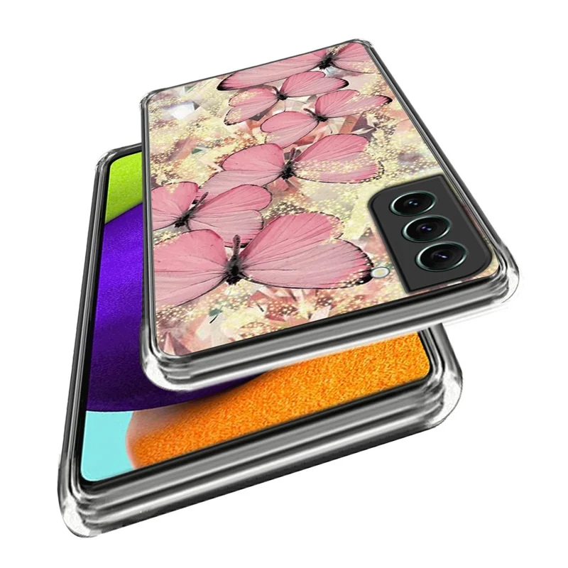 For Samsung Galaxy S24+ TPU Case Pattern Printing IMD Anti-scratch Cover - Pink Butterflies