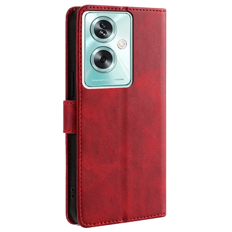 For Oppo A79 5G / A2 5G 5G Case Wallet Stand Anti-drop Leather Cover - Red