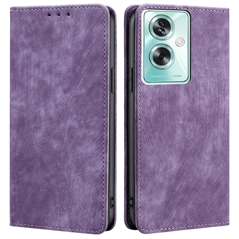 For Oppo A79 5G / A2 5G Case PU Leather RFID Blocking Wallet Phone Cover - Purple