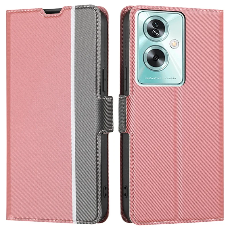 For Oppo A79 5G / A2 5G Case Card Holder Stand Leather Phone Cover - Pink