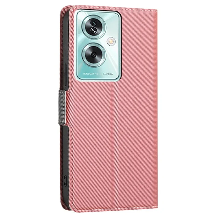 For Oppo A79 5G / A2 5G Case Card Holder Stand Leather Phone Cover - Pink
