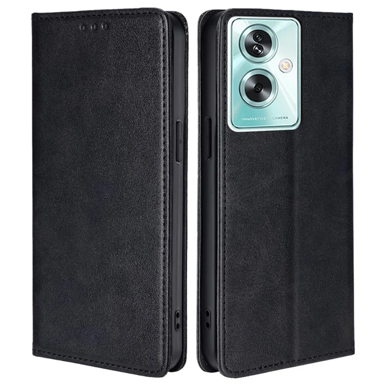 Per Oppo A79 5G / A2 5G Custodia Chiusura magnetica automatica Portafoglio in pelle Supporto - Nero