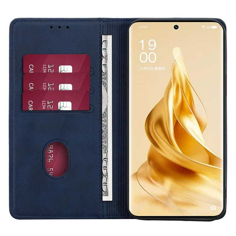 For Oppo A79 5G / A2 5G Case Magnetic Auto Closing Leather Wallet Stand Cover - Sapphire