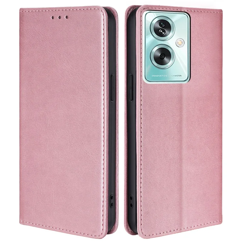 For Oppo A79 5G / A2 5G Case Magnetic Auto Closing Leather Wallet Stand Cover - Rose Gold