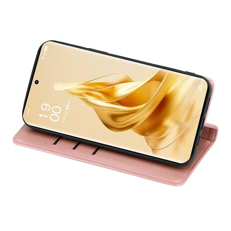 For Oppo A79 5G / A2 5G Case Magnetic Auto Closing Leather Wallet Stand Cover - Rose Gold