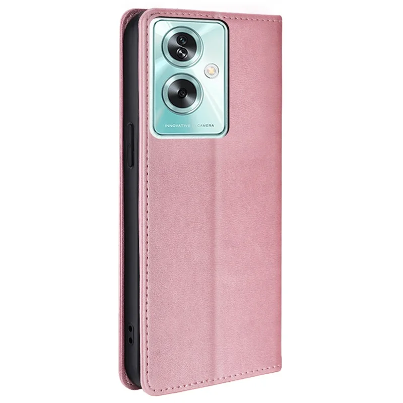 For Oppo A79 5G / A2 5G Case Magnetic Auto Closing Leather Wallet Stand Cover - Rose Gold