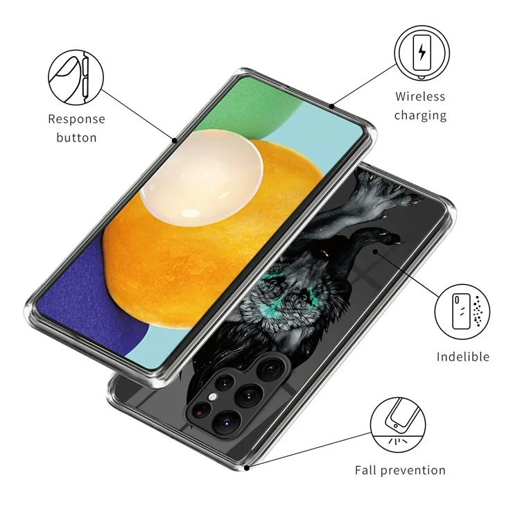 For Samsung Galaxy S24 Ultra Phone Case IMD Pattern Printed TPU Cover - Wolf