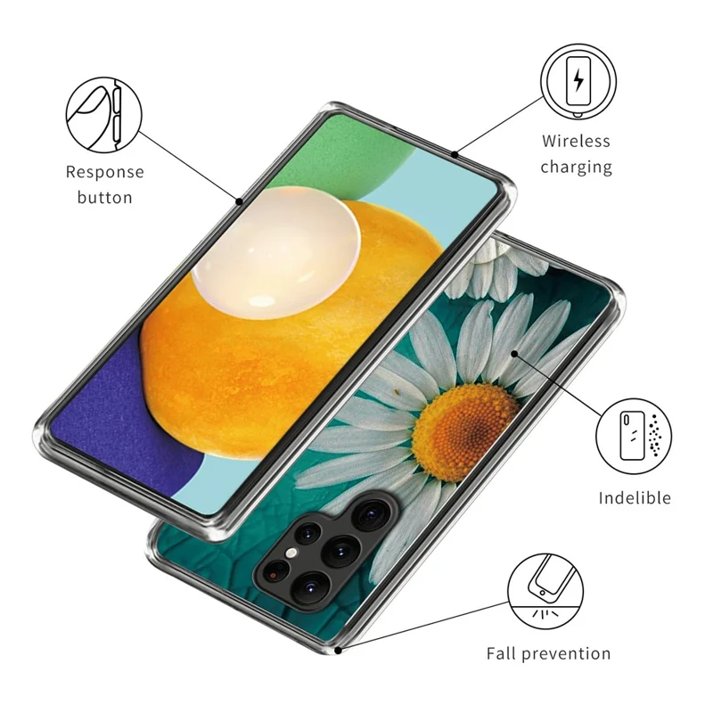 For Samsung Galaxy S24 Ultra Phone Case IMD Pattern Printed TPU Cover - Daisy
