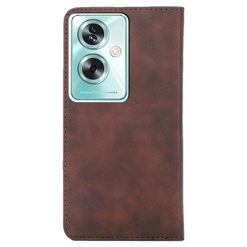 For Oppo A79 5G / A2 5G Leather Case Magnetic Auto Closing Phone Stand Cover - Dark Brown