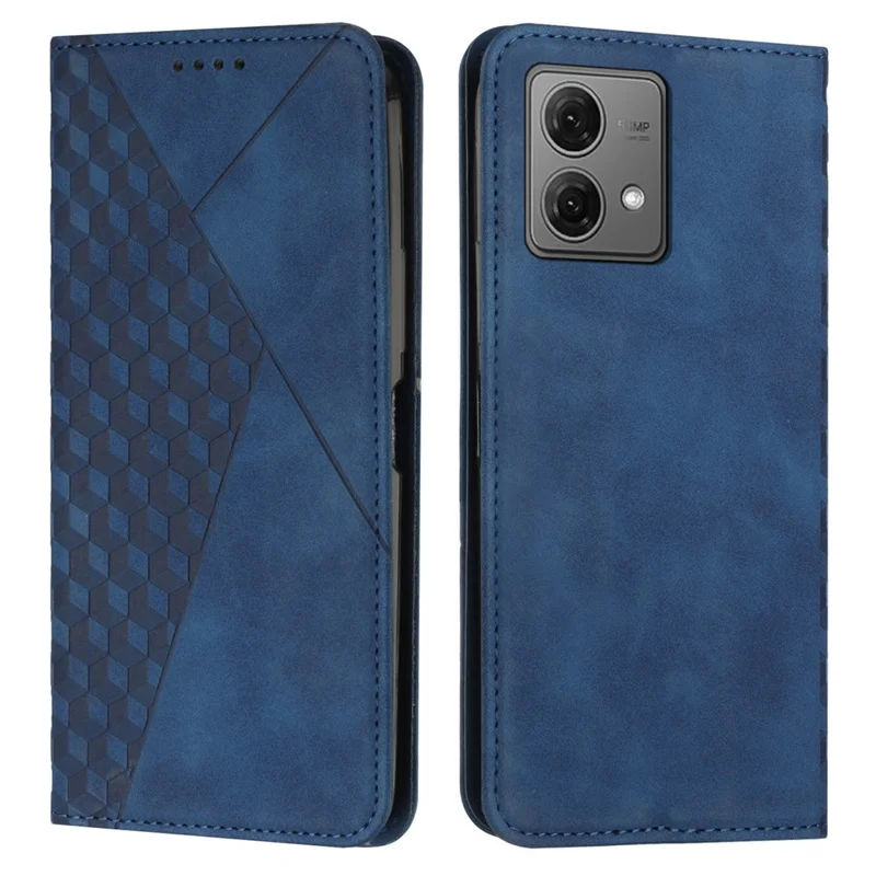 For Motorola Edge 40 Neo 5G Phone Case Wallet Leather Magnetic Absorption Cover - Dark Blue