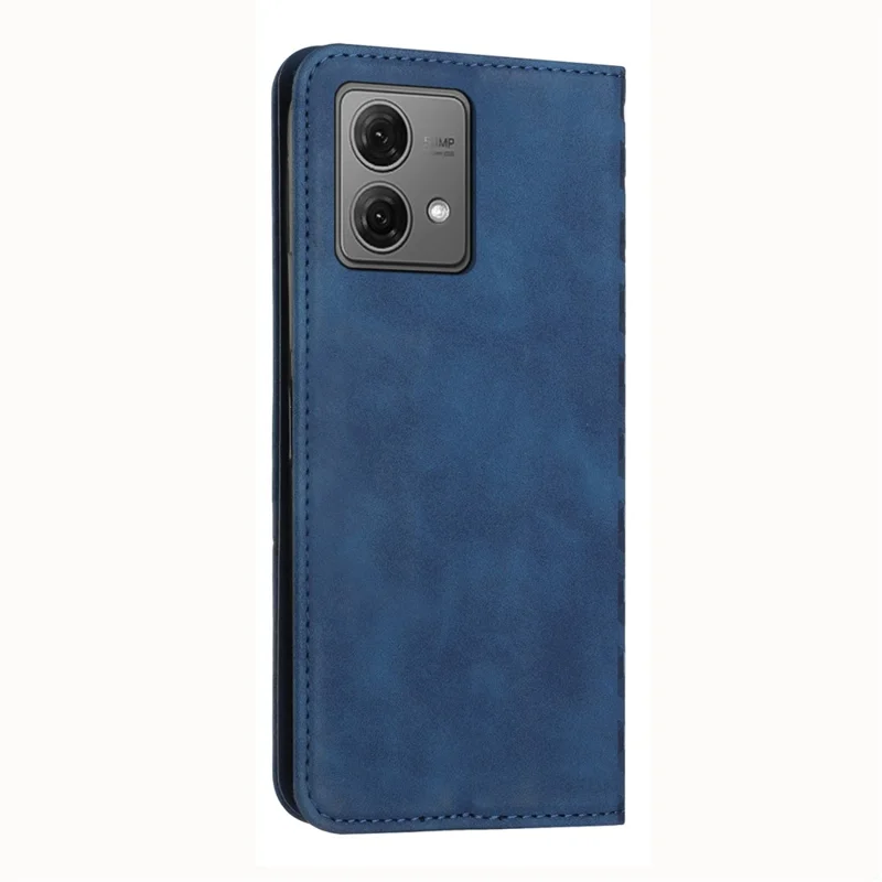 For Motorola Edge 40 Neo 5G Phone Case Wallet Leather Magnetic Absorption Cover - Dark Blue