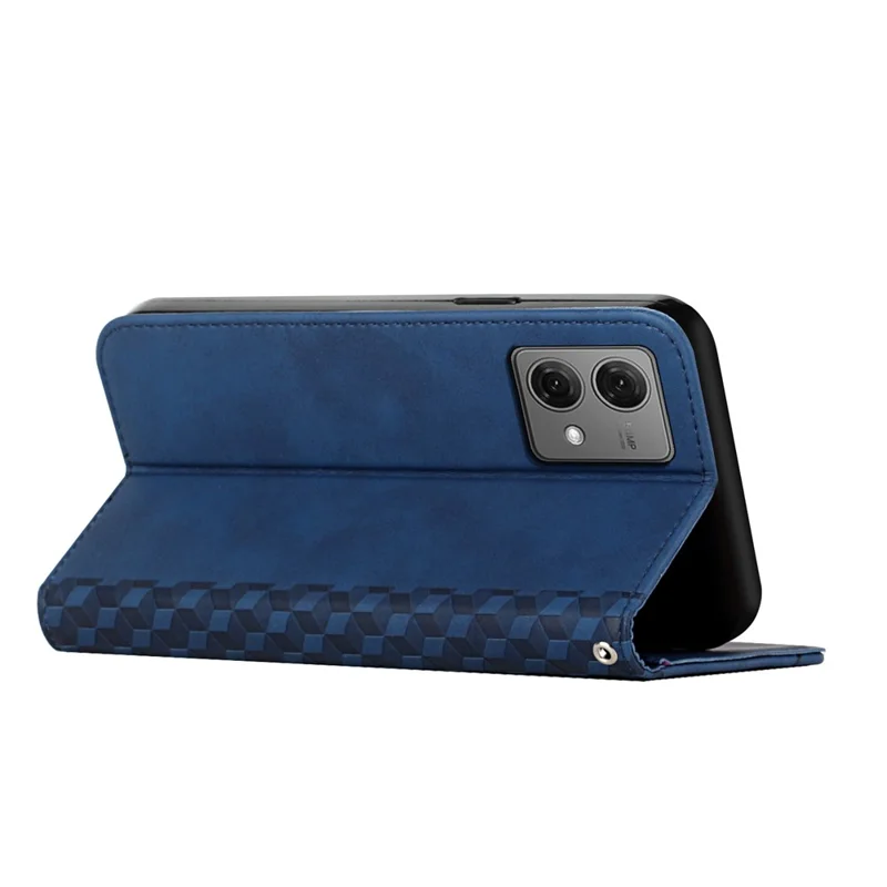 For Motorola Edge 40 Neo 5G Phone Case Wallet Leather Magnetic Absorption Cover - Dark Blue