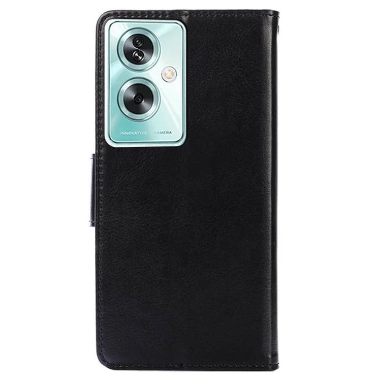 Per Oppo A79 5G / A2 5G Custodia in pelle con supporto portafoglio antiurto - Nero