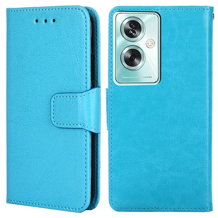 Para Oppo A79 5G / A2 5G Funda de Piel con Soporte Billetera a Prueba de Golpes - Azul Bebé