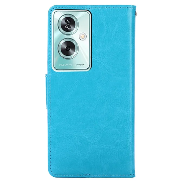 Para Oppo A79 5G / A2 5G Funda de Piel con Soporte Billetera a Prueba de Golpes - Azul Bebé