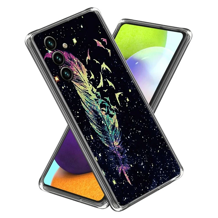 For Samsung Galaxy A15 5G Phone Case Pattern Printing IMD Soft TPU Cover - Feather