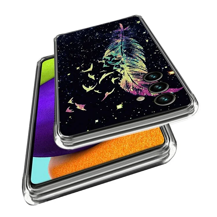 For Samsung Galaxy A15 5G Phone Case Pattern Printing IMD Soft TPU Cover - Feather