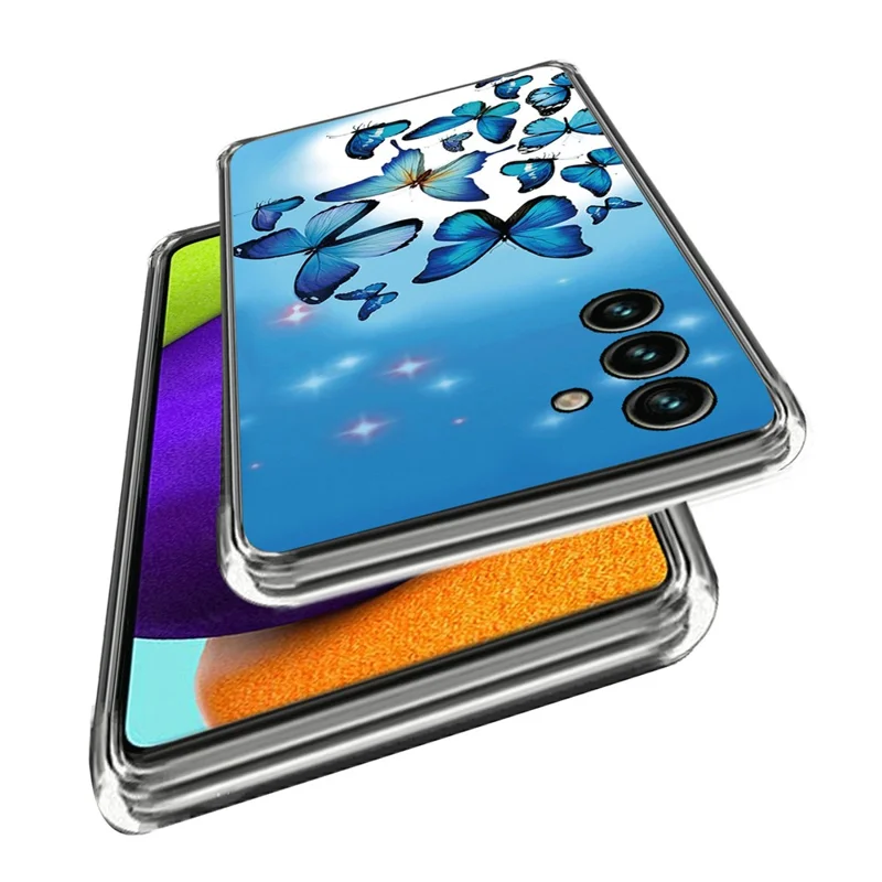 For Samsung Galaxy A15 5G Phone Case Pattern Printing IMD Soft TPU Cover - Blue Butterflies
