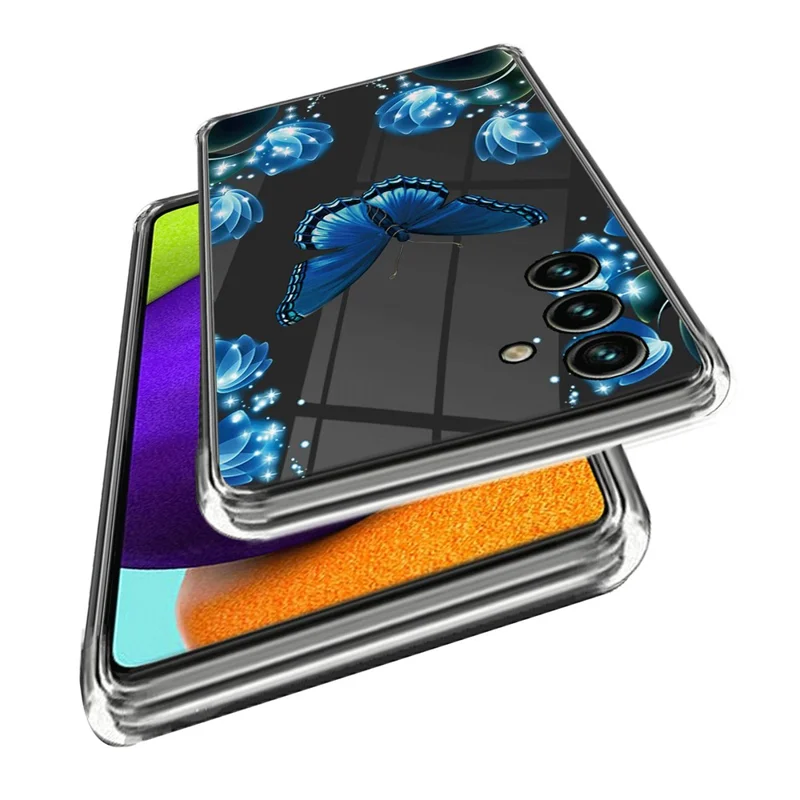 For Samsung Galaxy A25 5G (Global) (161.0 x 76.5 x 8.3mm) Case TPU Phone Cover with IMD Pattern Printing - Butterfly and Flower