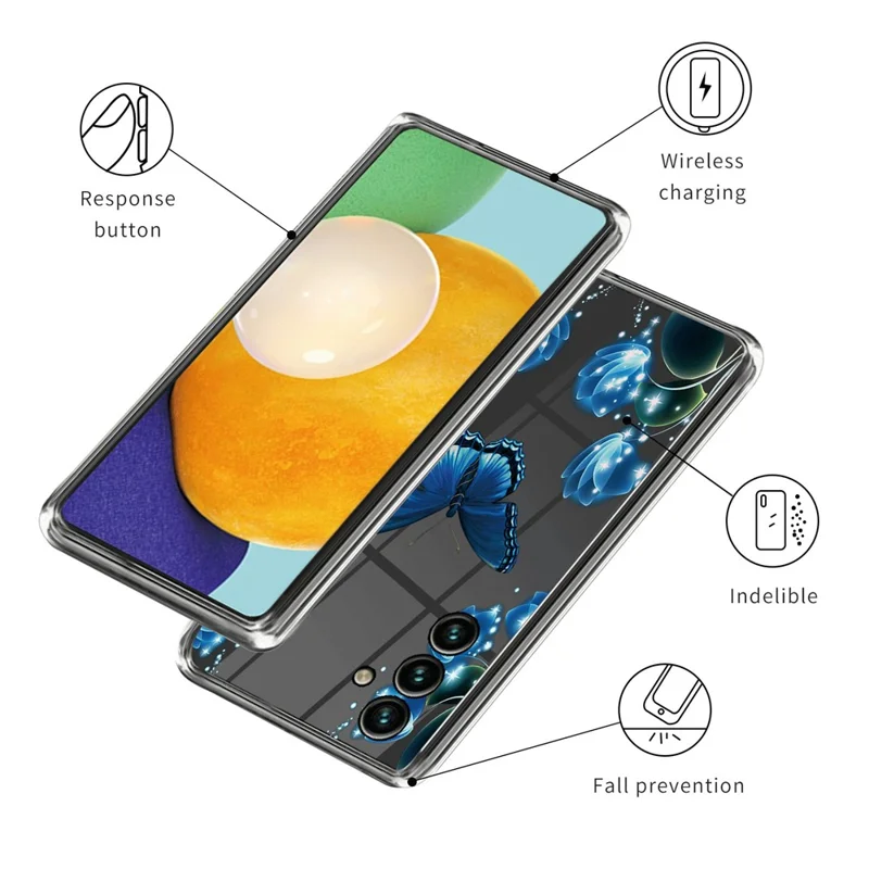 For Samsung Galaxy A25 5G (Global) (161.0 x 76.5 x 8.3mm) Case TPU Phone Cover with IMD Pattern Printing - Butterfly and Flower