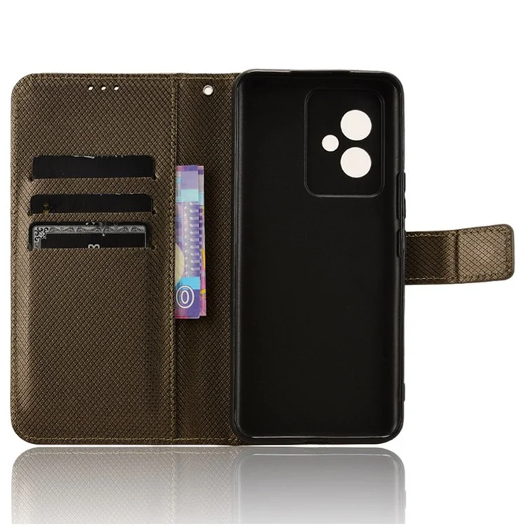 For Honor 100 5G Funda tipo Cartera de Cuero PU con Soporte Magnético - Marrón