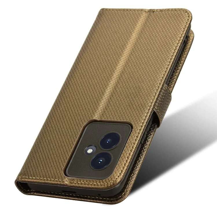For Honor 100 5G Funda tipo Cartera de Cuero PU con Soporte Magnético - Marrón