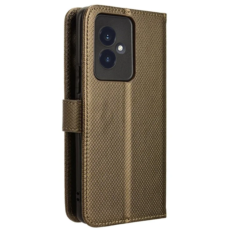 For Honor 100 5G Funda tipo Cartera de Cuero PU con Soporte Magnético - Marrón
