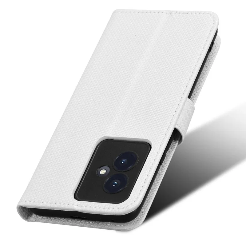 For Honor 100 5G Wallet Case PU Leather Stand Magnetic Clasp Phone Cover - White