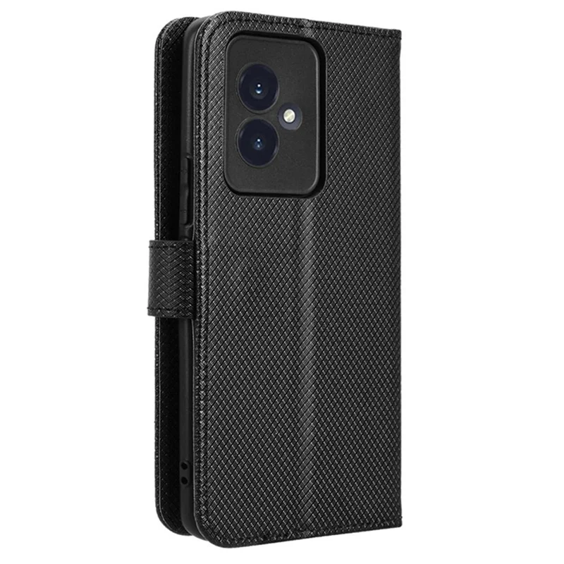 For Honor 100 5G Wallet Case PU Leather Stand Magnetic Clasp Phone Cover - Black