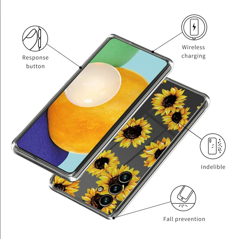 For Samsung Galaxy A05s 4G TPU Case IMD Pattern Printing Anti-scratch Cover - Sunflowers