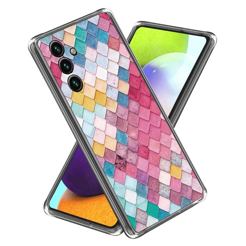 For Samsung Galaxy A05s 4G TPU Case IMD Pattern Printing Anti-scratch Cover - Rainbow Rhombus