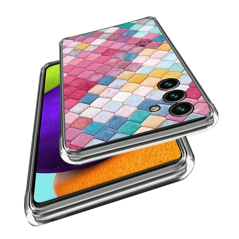 For Samsung Galaxy A05s 4G TPU Case IMD Pattern Printing Anti-scratch Cover - Rainbow Rhombus