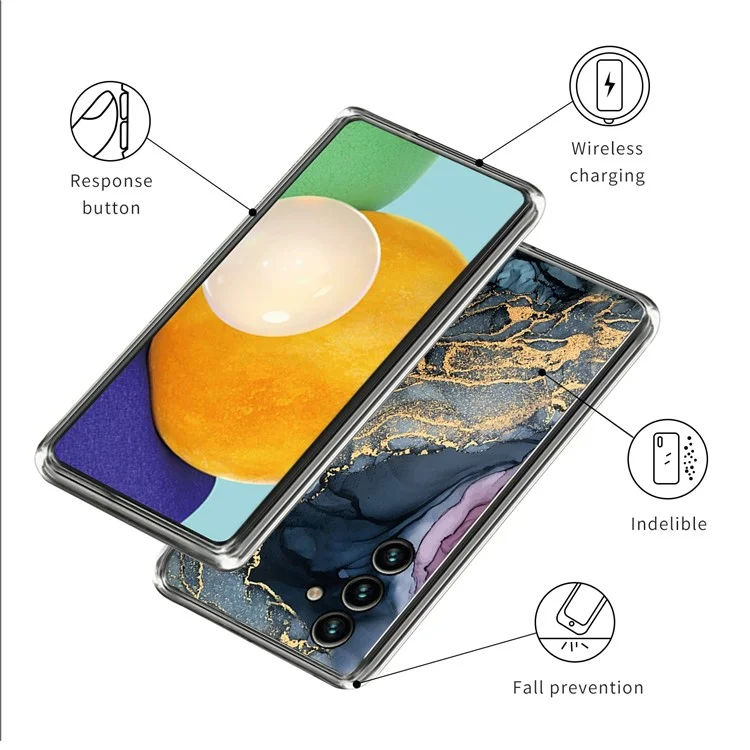 Para Samsung Galaxy A15 5G TPU Case Abstract Marble Printed IMD Phone Cover - Style K
