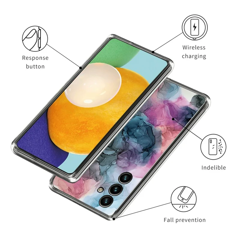 For Samsung Galaxy A25 5G (Global) (161.0 x 76.5 x 8.3mm) Case IMD Abstract Marble Printing TPU Phone Cover - Style A