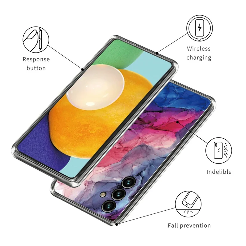 For Samsung Galaxy S23 FE Cell Phone Case Abstract Marble Printed IMD TPU Protective Cover - Style I