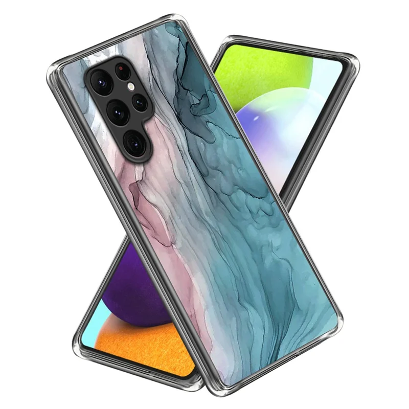 Cell Phone Case for Samsung Galaxy S24 Ultra Shell Abstract Marble Printed IMD TPU Cover - Style H