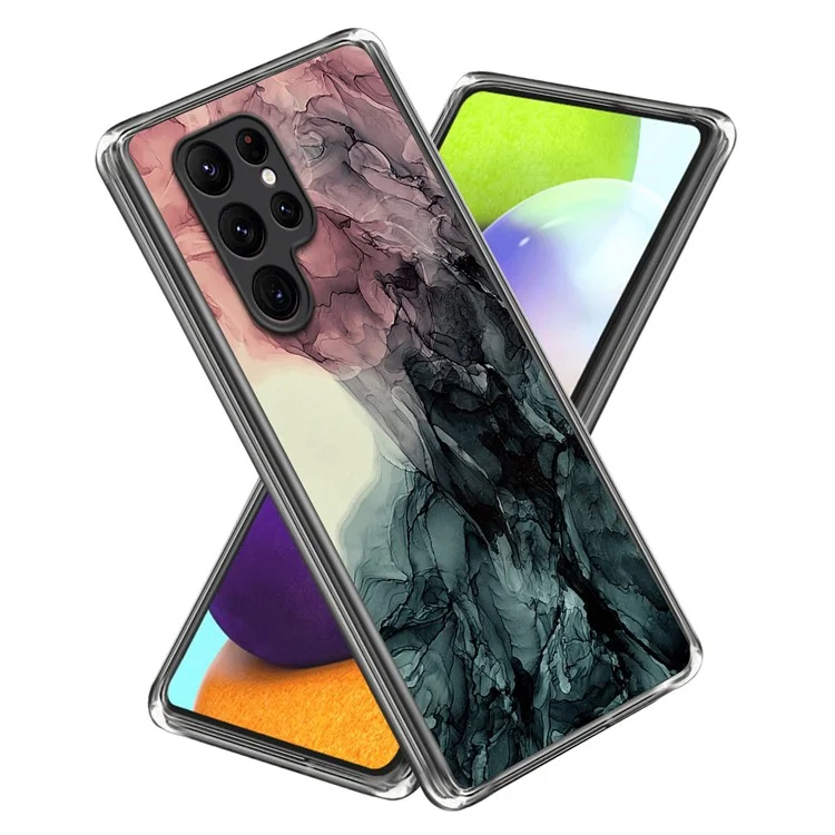 Capa de Telefone Celular para Samsung Galaxy S24 Ultra Shell Abstract Marble Printed IMD TPU Cover - Style J
