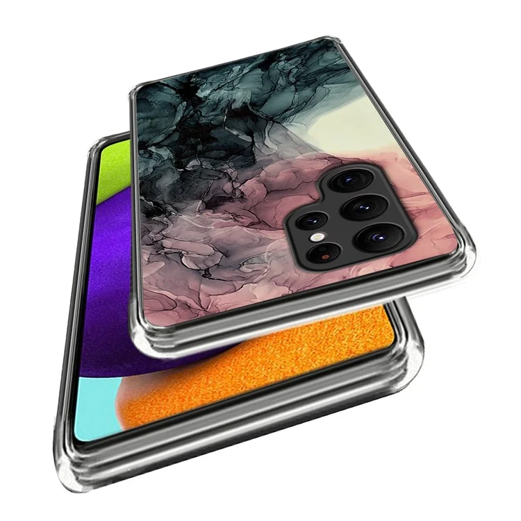 Capa de Telefone Celular para Samsung Galaxy S24 Ultra Shell Abstract Marble Printed IMD TPU Cover - Style J