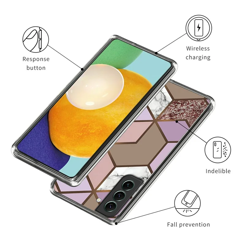 Funda IMD de TPU para Samsung Galaxy S24, carcasa con diseño abstracto de mármol, funda antirrayaduras para teléfono - Estilo C