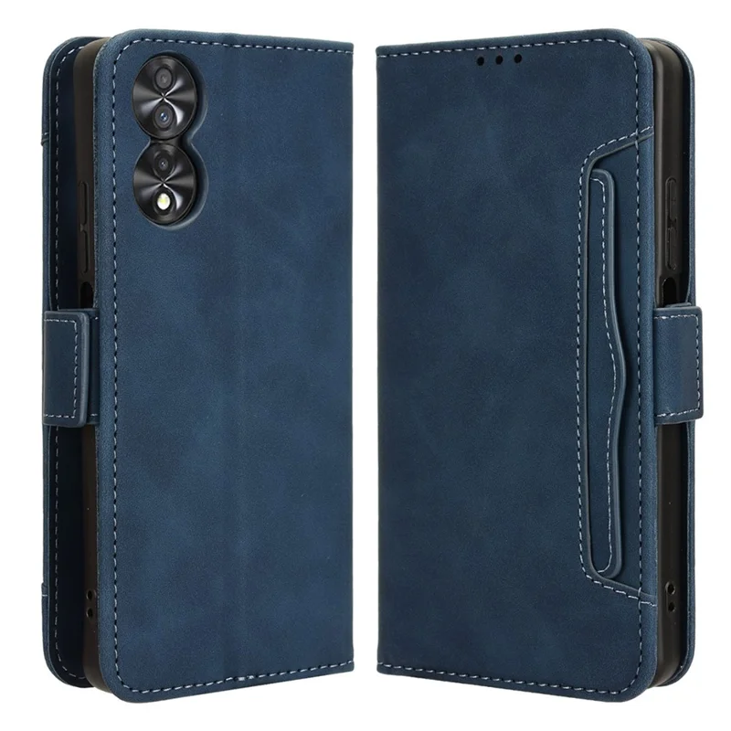 For TCL 40 Nxtpaper 4G Magnetic Phone Case PU Leather Stand Cover with Multiple Card Slots - Blue