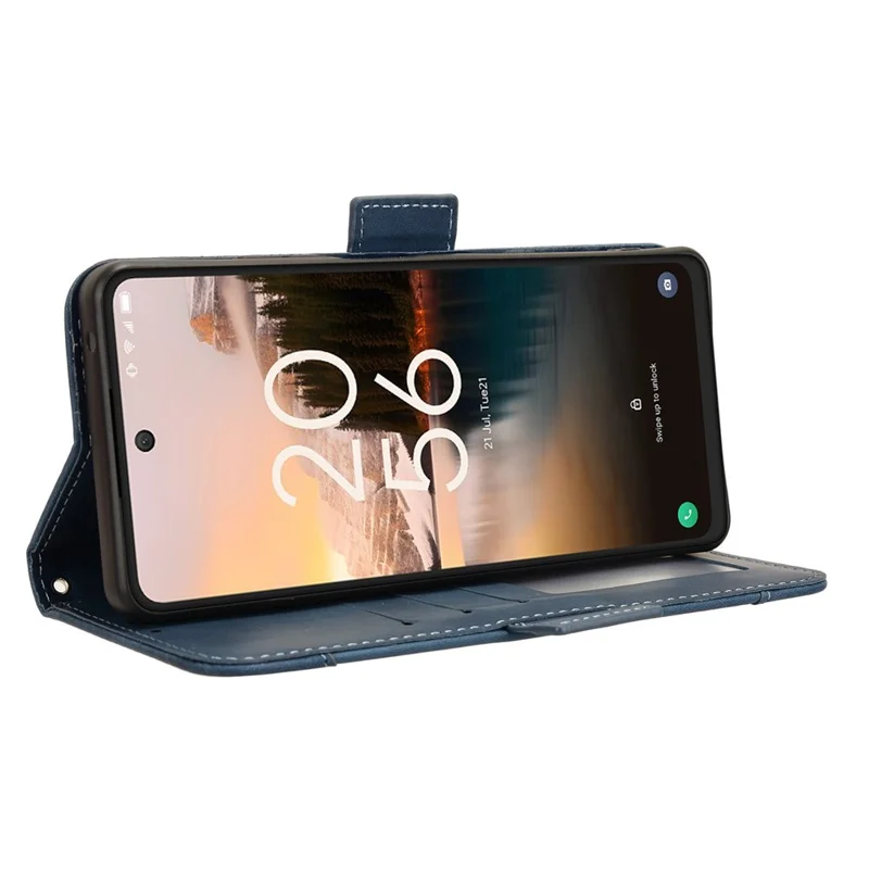 For TCL 40 Nxtpaper 4G Magnetic Phone Case PU Leather Stand Cover with Multiple Card Slots - Blue