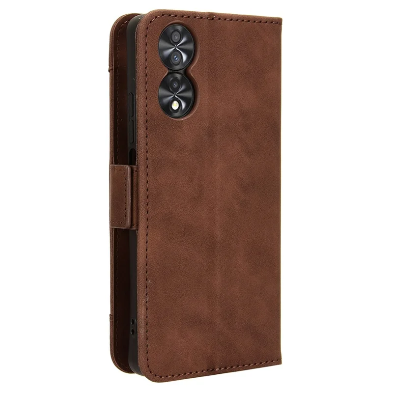 For TCL 40 Nxtpaper 4G Magnetic Phone Case PU Leather Stand Cover with Multiple Card Slots - Brown